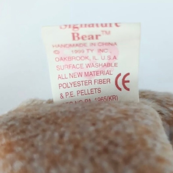 1999 Signature Bear, TY Beanie Babies, Embroidered Signature, Vintage, Y2K - Picture 9 of 9
